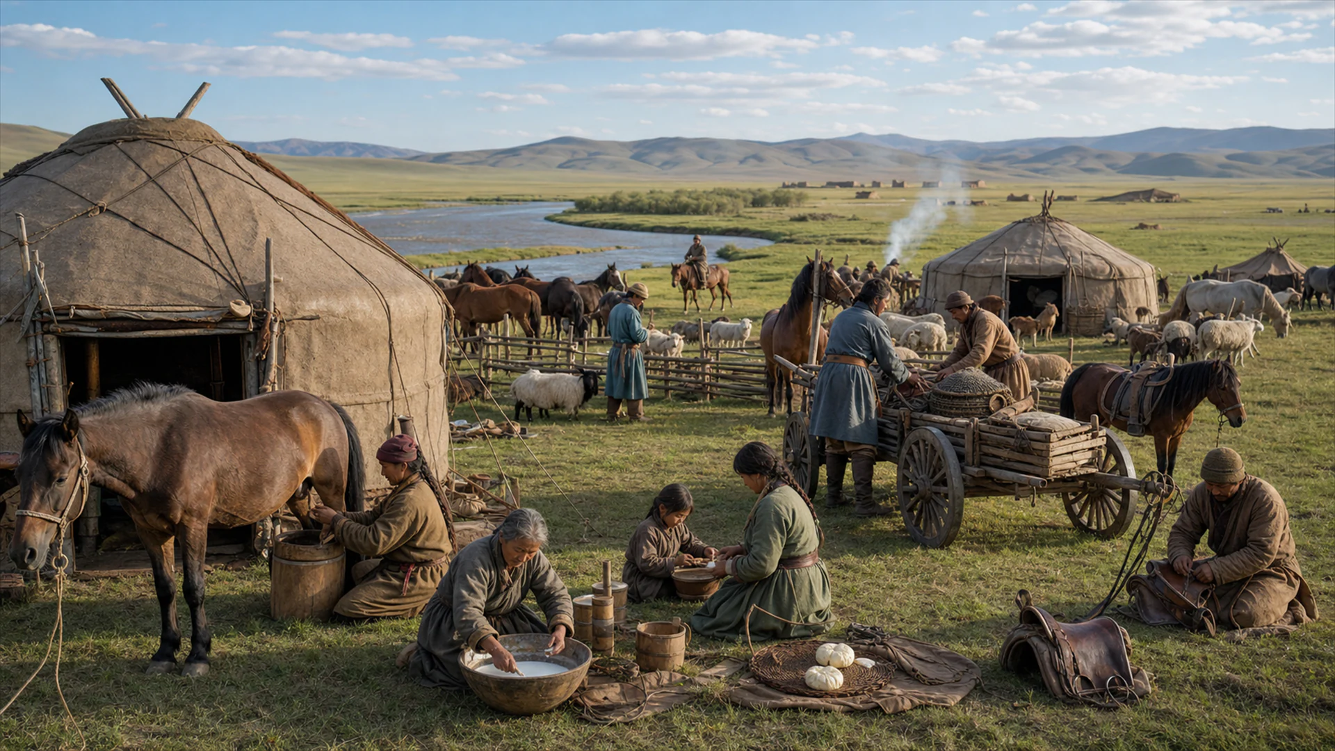 Interpretive reconstruction: Orkhon pastoral camp