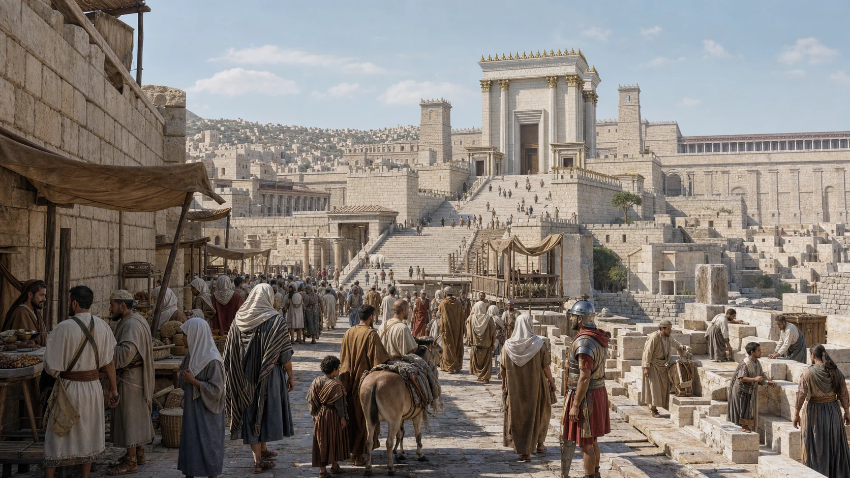 Reconstruction of Jerusalem and the Second Temple around 30 CE