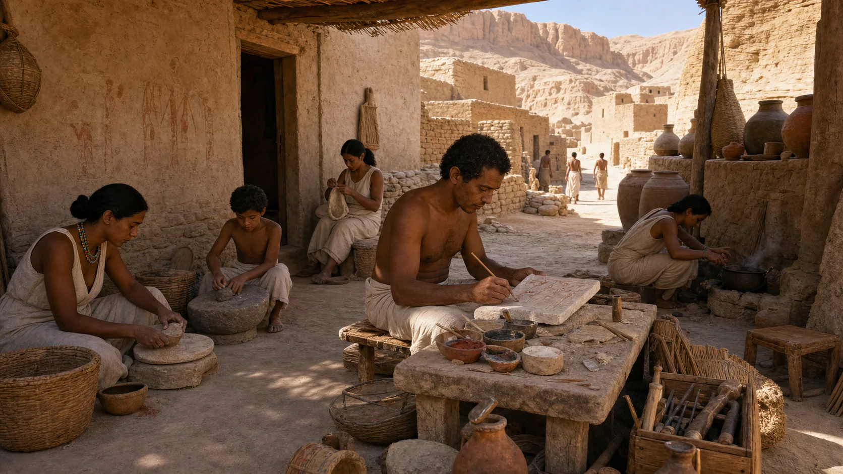 Interpretive reconstruction: Deir el-Medina household and craft