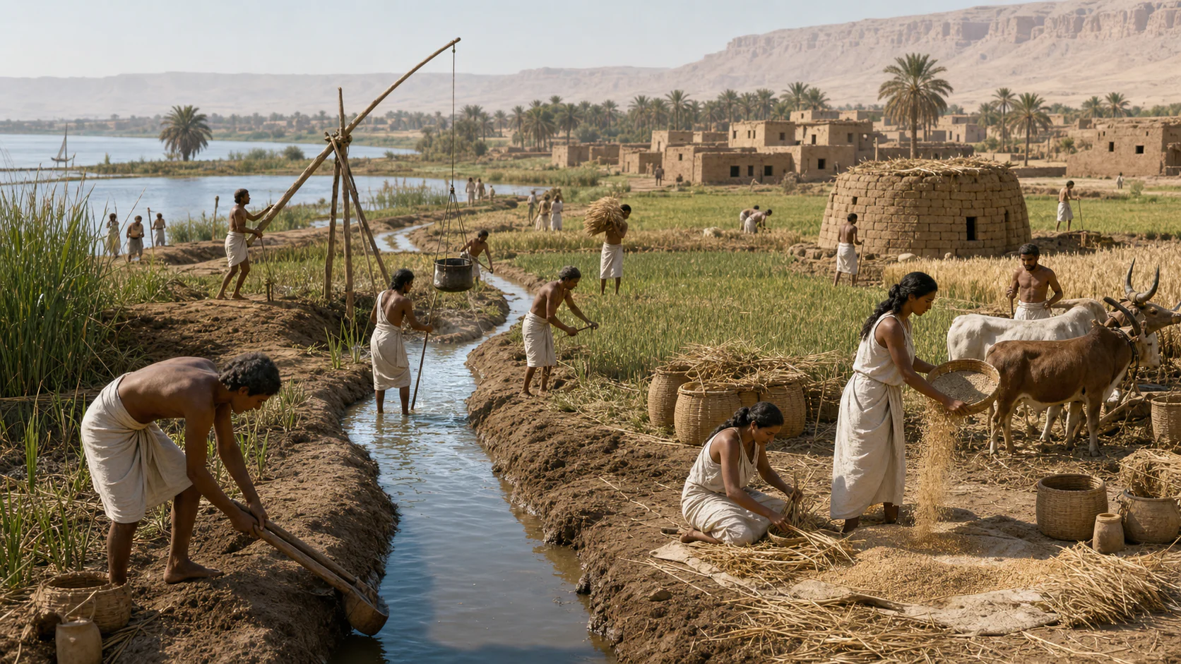 Interpretive reconstruction: Nile agriculture