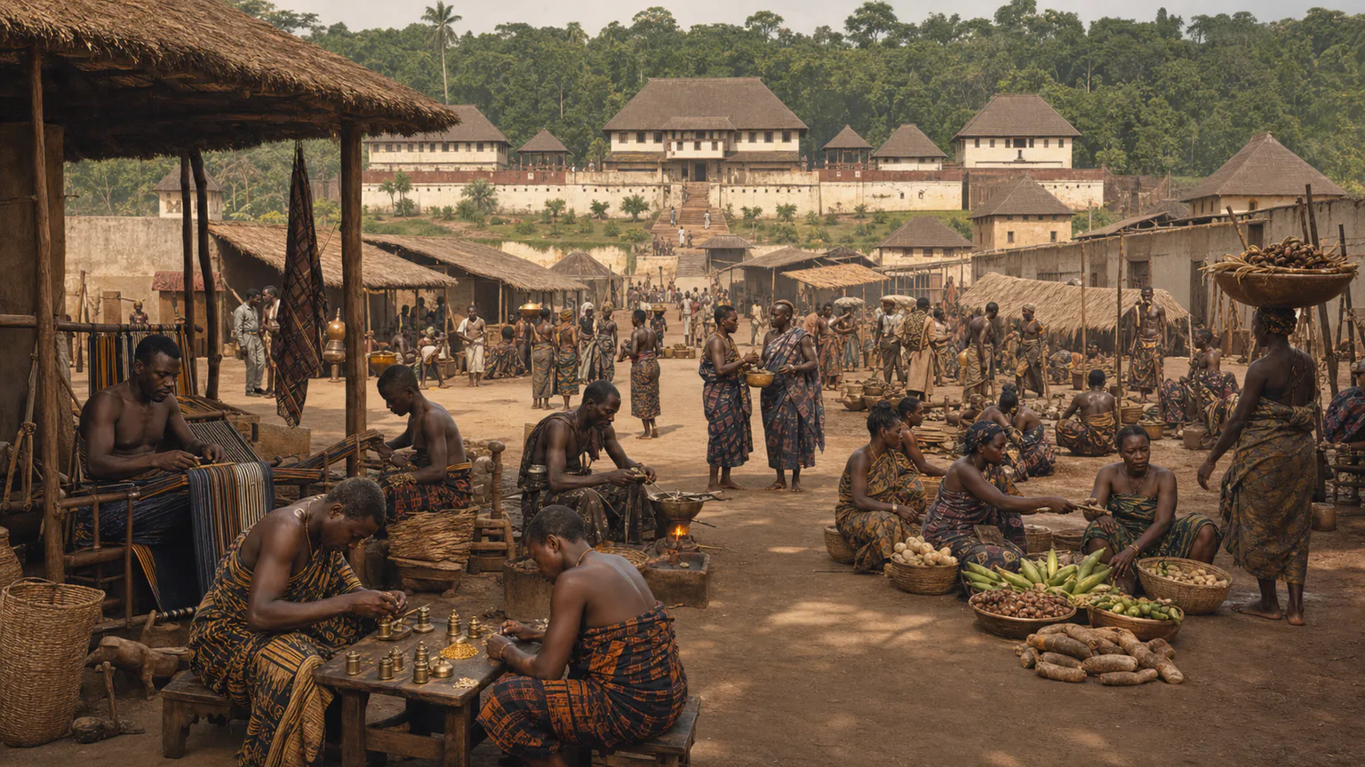 AI-generated evidence-guided visualization related to Asante Kingdom and Kumasi, c. 1701-1901 CE.