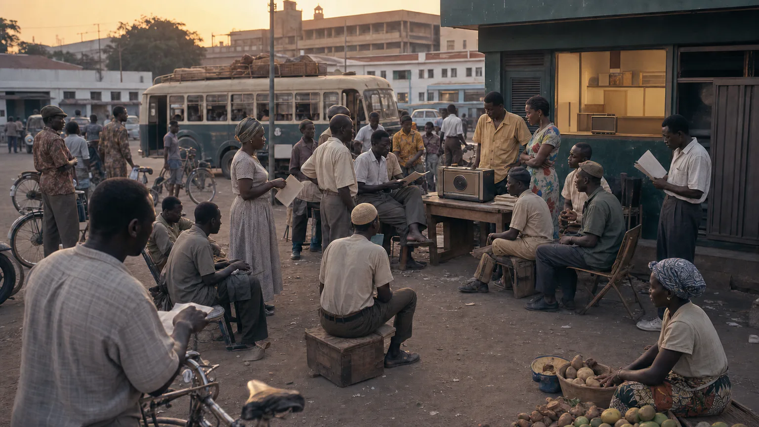 AI-generated evidence-guided visualization related to Major African decolonization wave, 1957-1975 CE.
