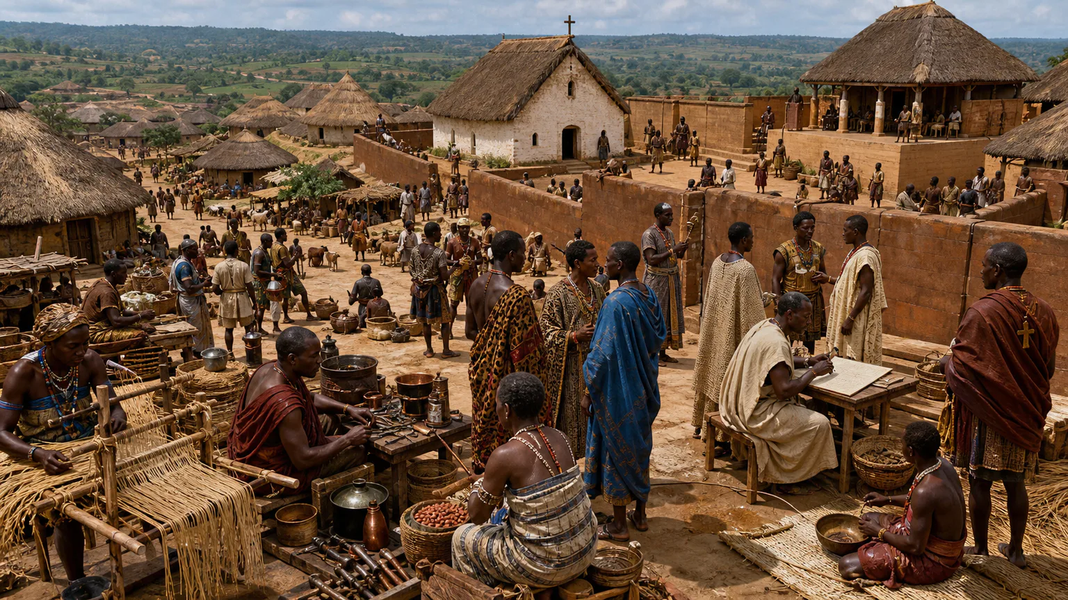 AI-generated evidence-guided visualization related to Kingdom of Kongo and Atlantic Christianity, c. 1390-1914 CE.