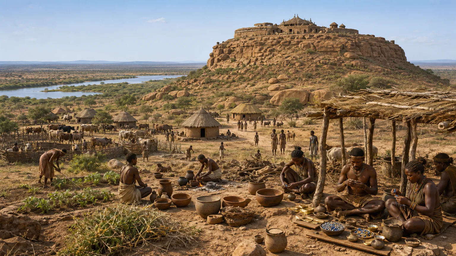 AI-generated evidence-guided visualization related to Kingdom of Mapungubwe, c. 900-1300 CE.