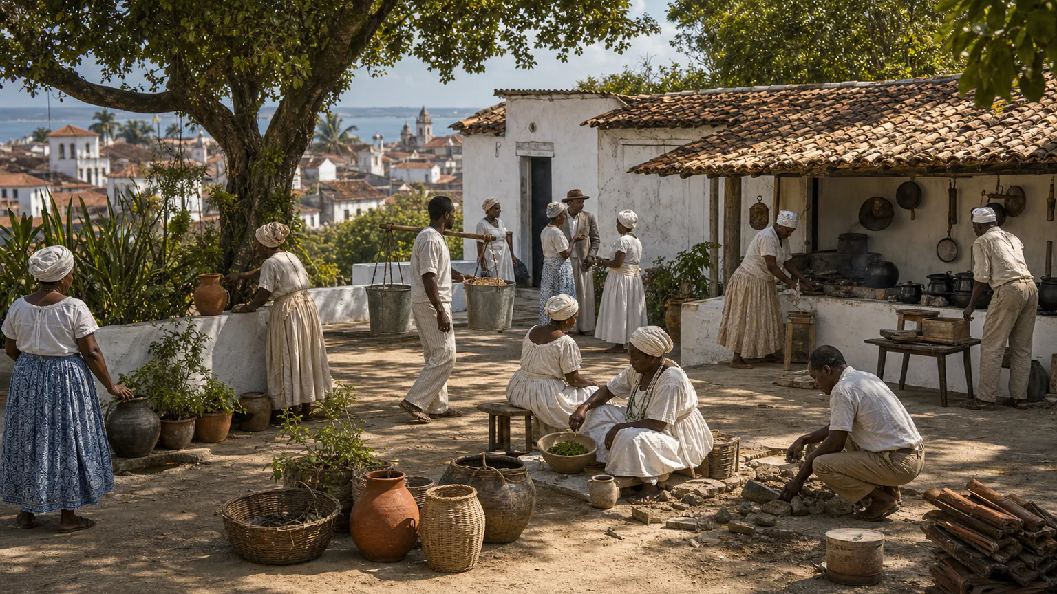 AI-generated evidence-guided visualization related to Afro-Atlantic religions and sacred communities, c. 1600 CE-present.