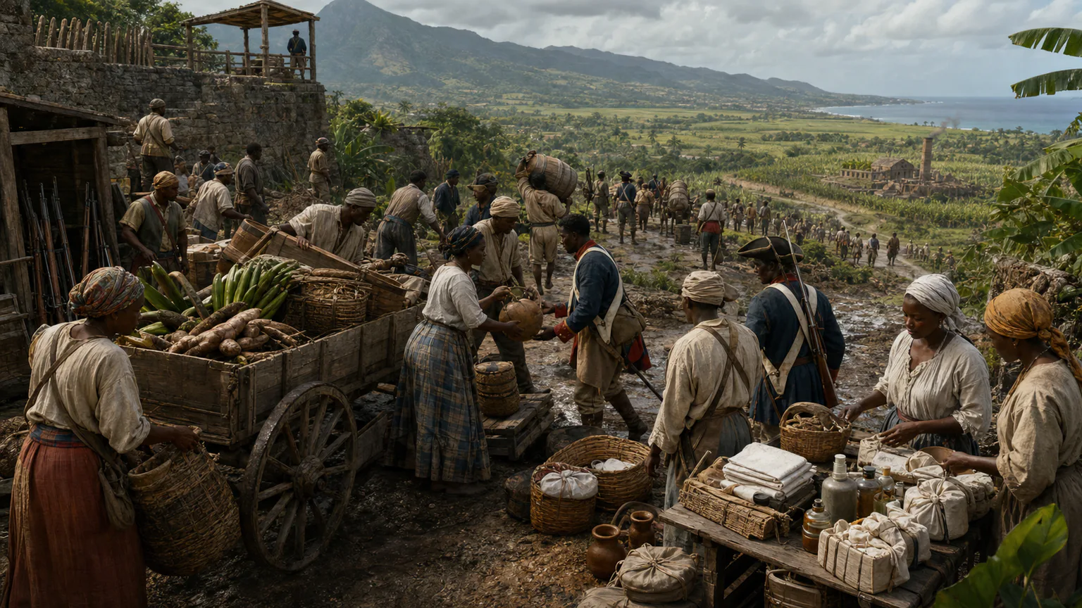 AI-generated evidence-guided visualization related to Haitian Revolution, 1791-1804 CE.