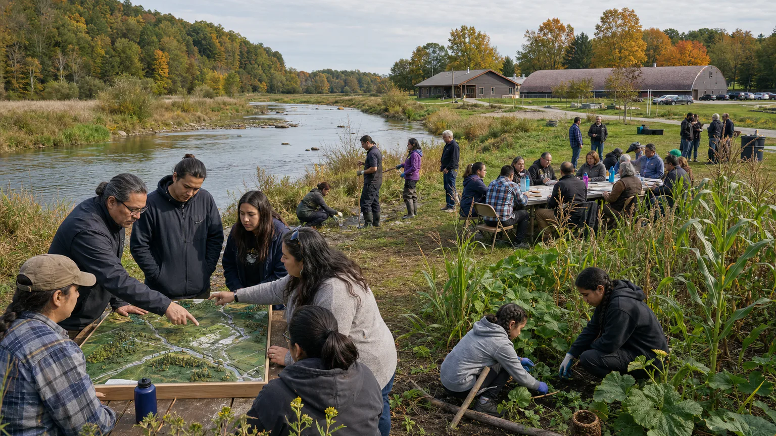 AI-generated evidence-guided visualization related to Living Haudenosaunee governance and cultural renewal, 2000 CE-present within a much older confederacy.