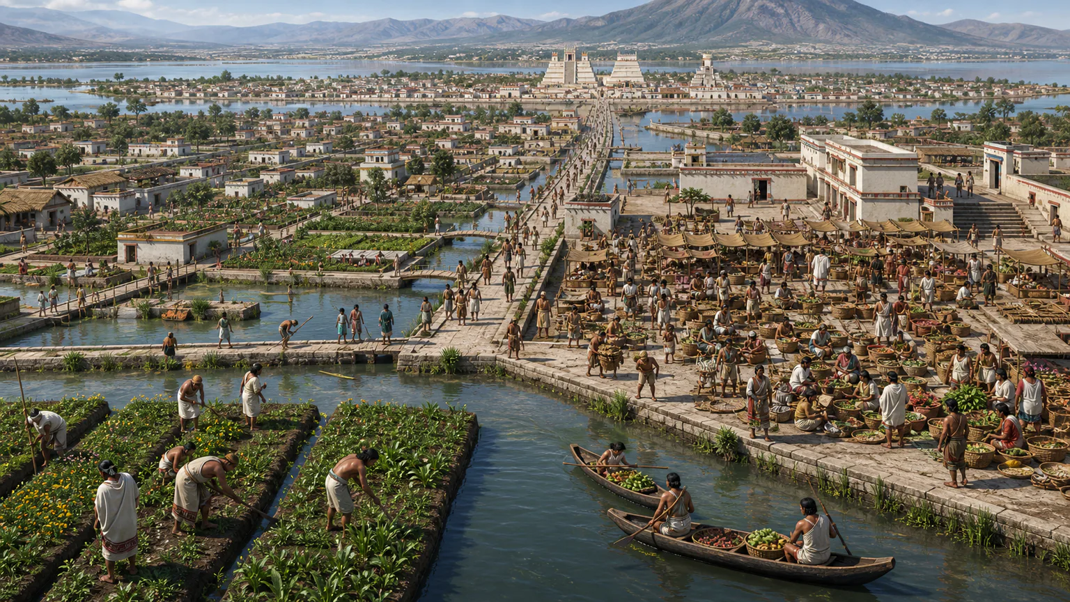 AI-generated evidence-guided visualization related to Mexica-led Triple Alliance, 1428-1521 CE.