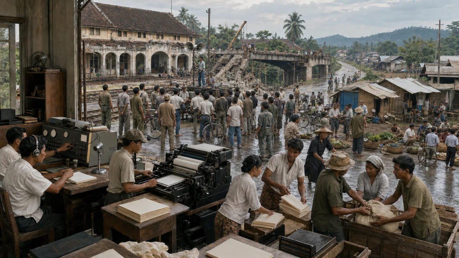 AI-generated evidence-guided visualization related to Independence movements and postcolonial state formation, 1945-1975 CE.