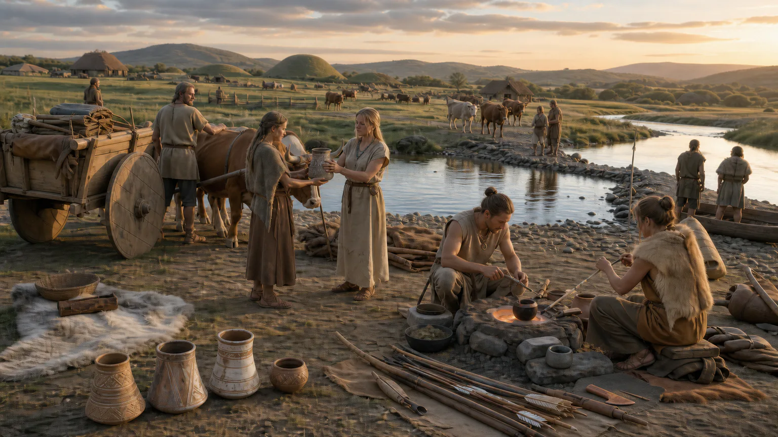 AI-generated evidence-guided visualization related to Copper Age mobility and Bell Beaker networks, c. 3300-1800 BCE.