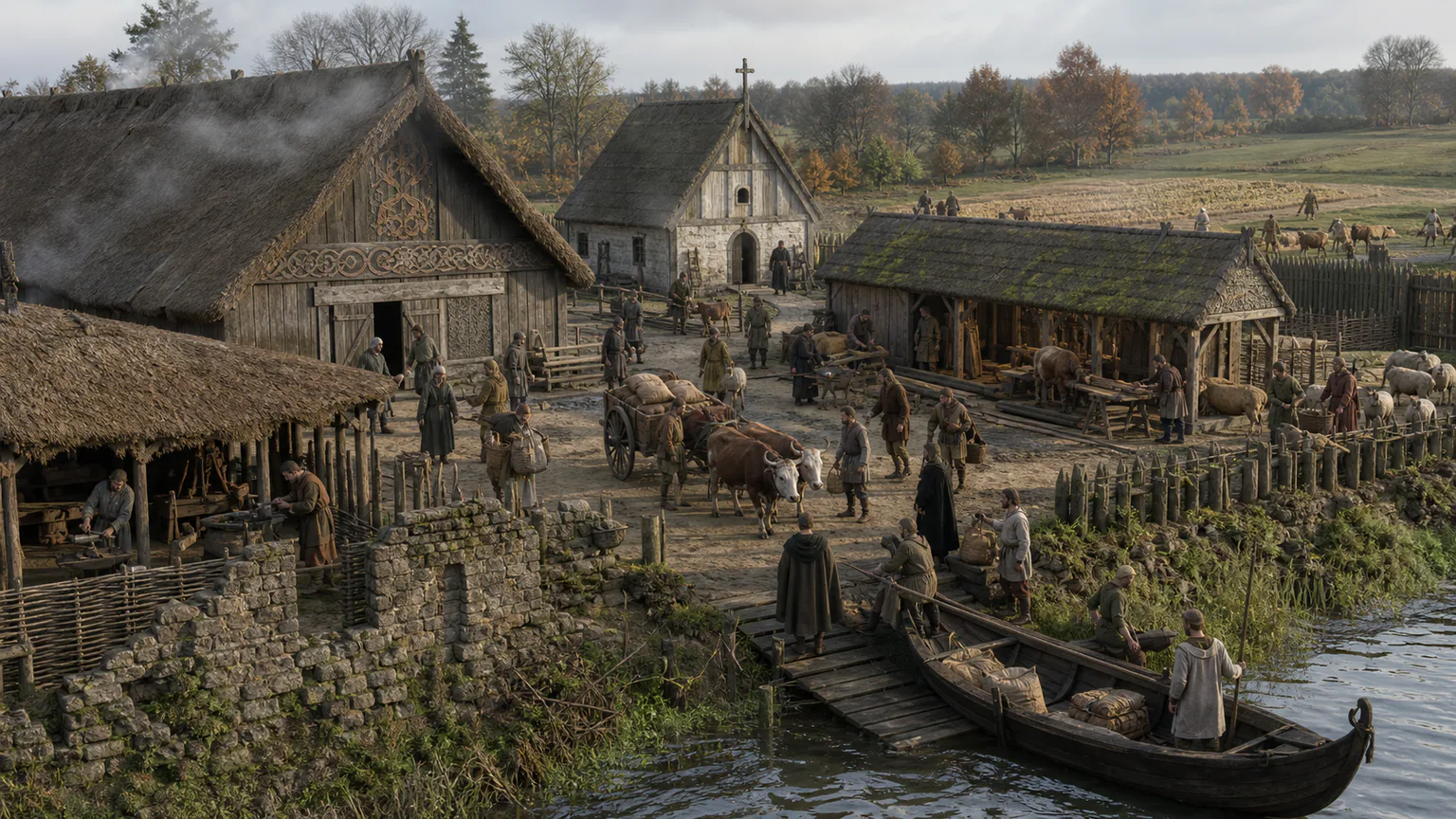 AI-generated evidence-guided visualization related to Merovingian and Carolingian polities, 481-888 CE.