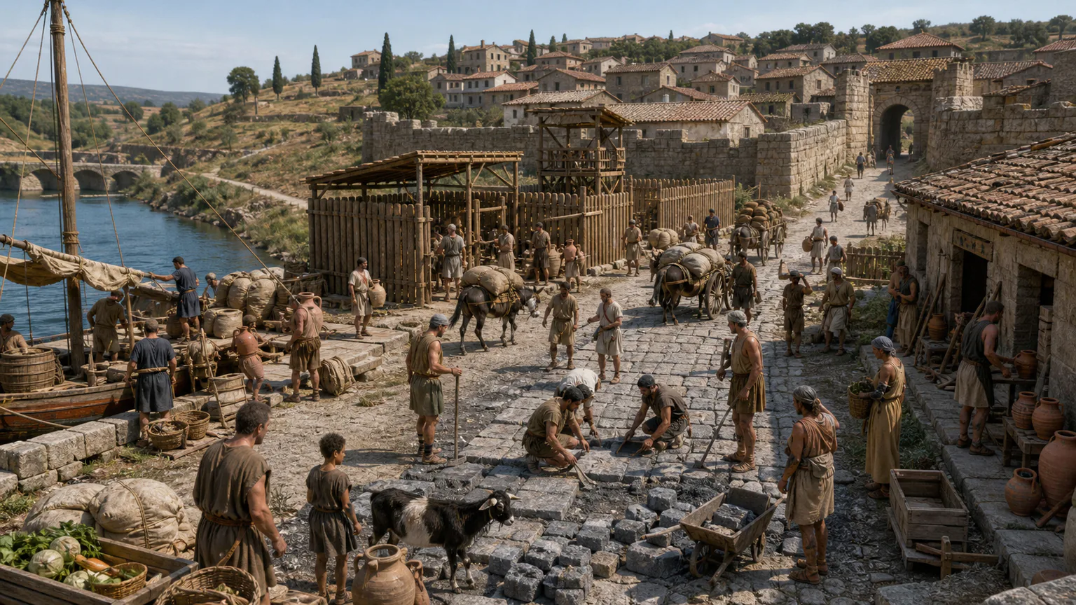 AI-generated evidence-guided visualization related to Roman Republic, allied communities and conquest, 509-27 BCE.