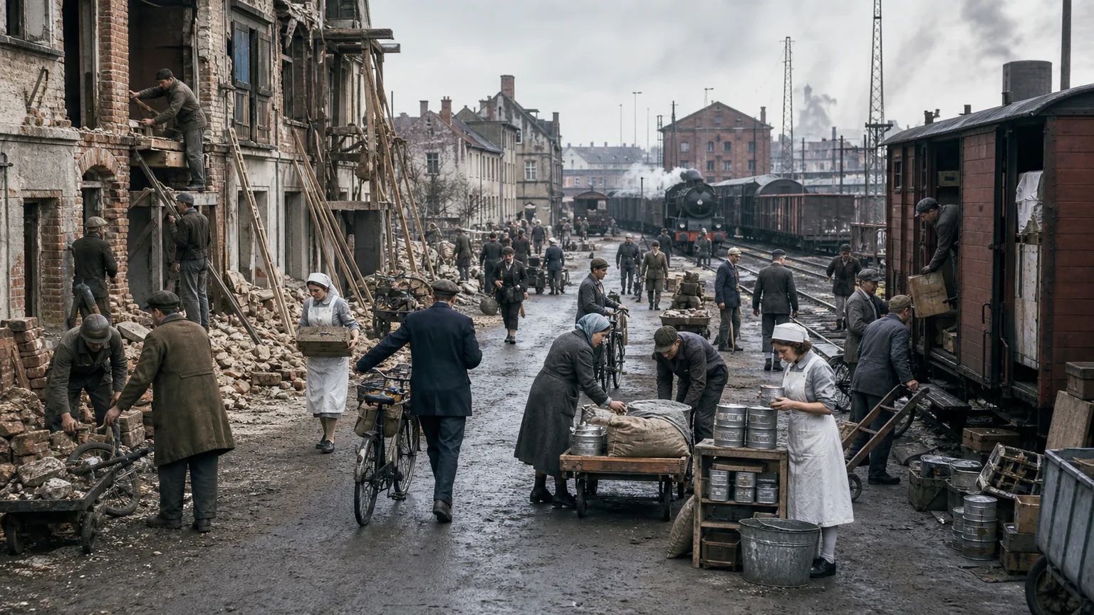 AI-generated evidence-guided visualization related to Second World War in Europe, 1939-1945 CE.