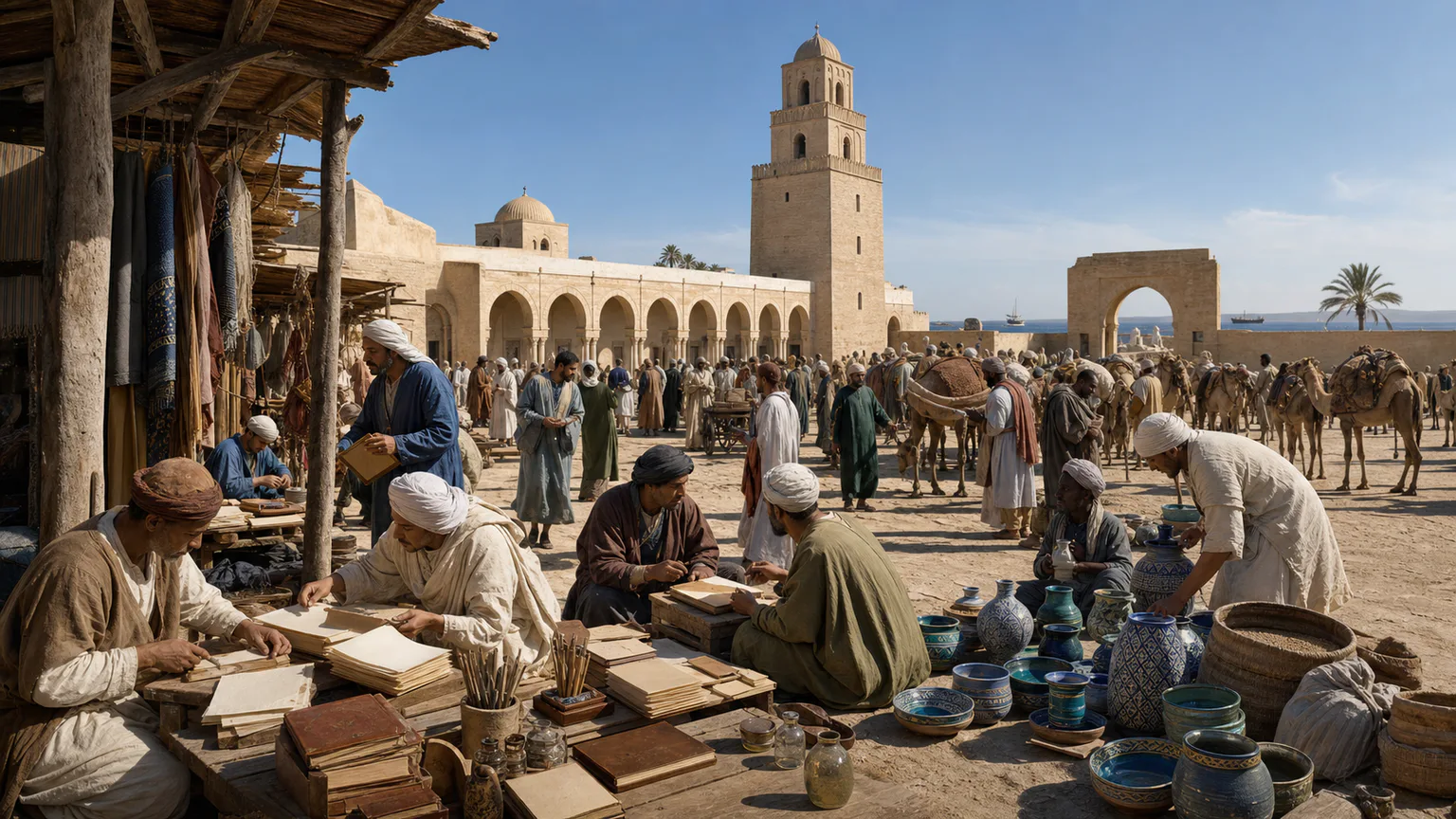 AI-generated evidence-guided visualization related to Islamic religious and intellectual worlds, 610-1000 CE.