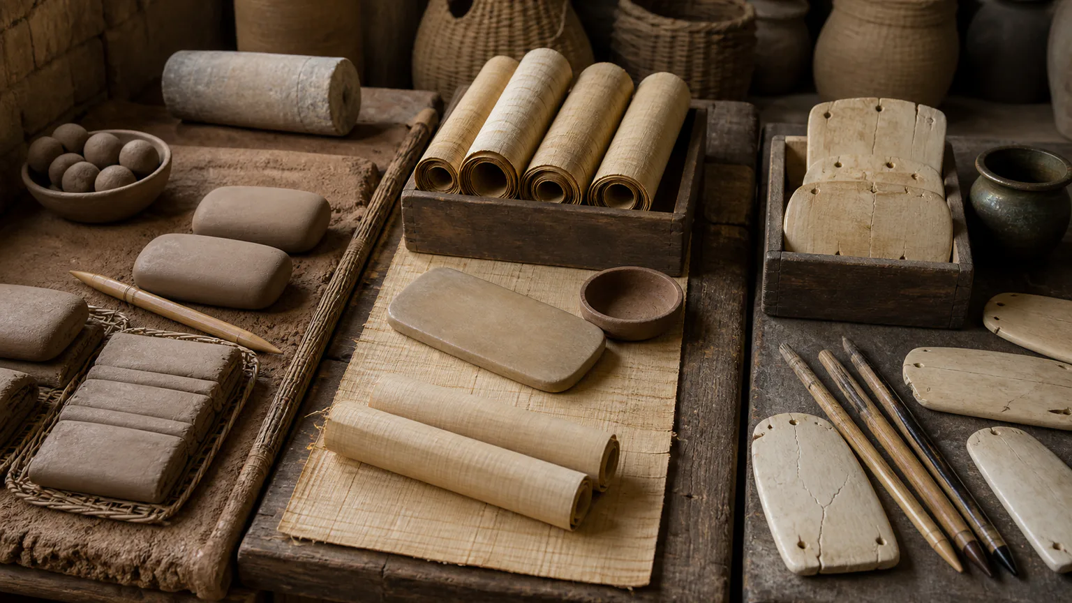 AI-generated evidence-guided visualization related to Writing systems emerged independently, c. 3400-1200 BCE.