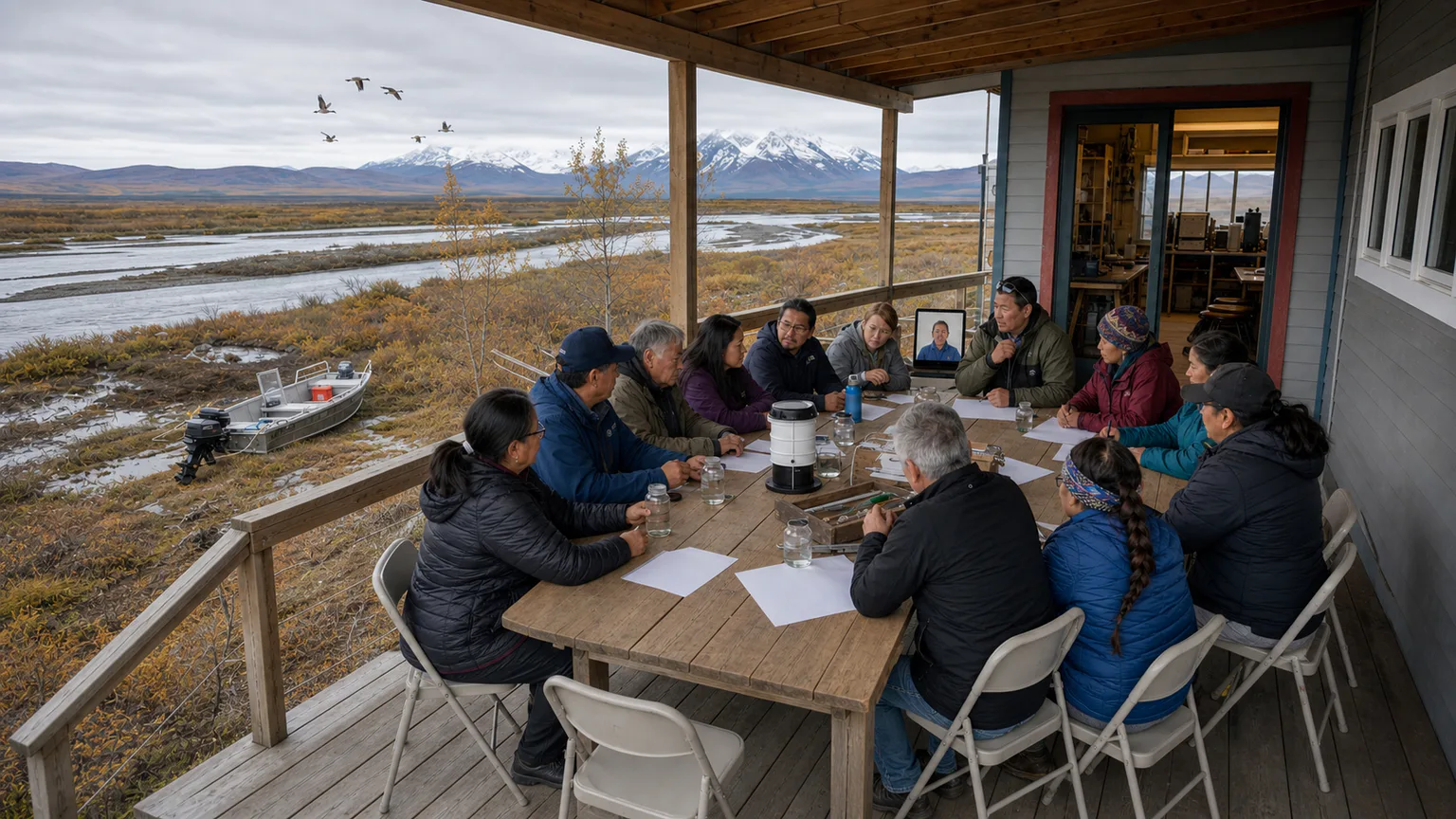 AI-generated evidence-guided visualization related to Arctic Council and Indigenous Permanent Participants, 1996 CE-present.
