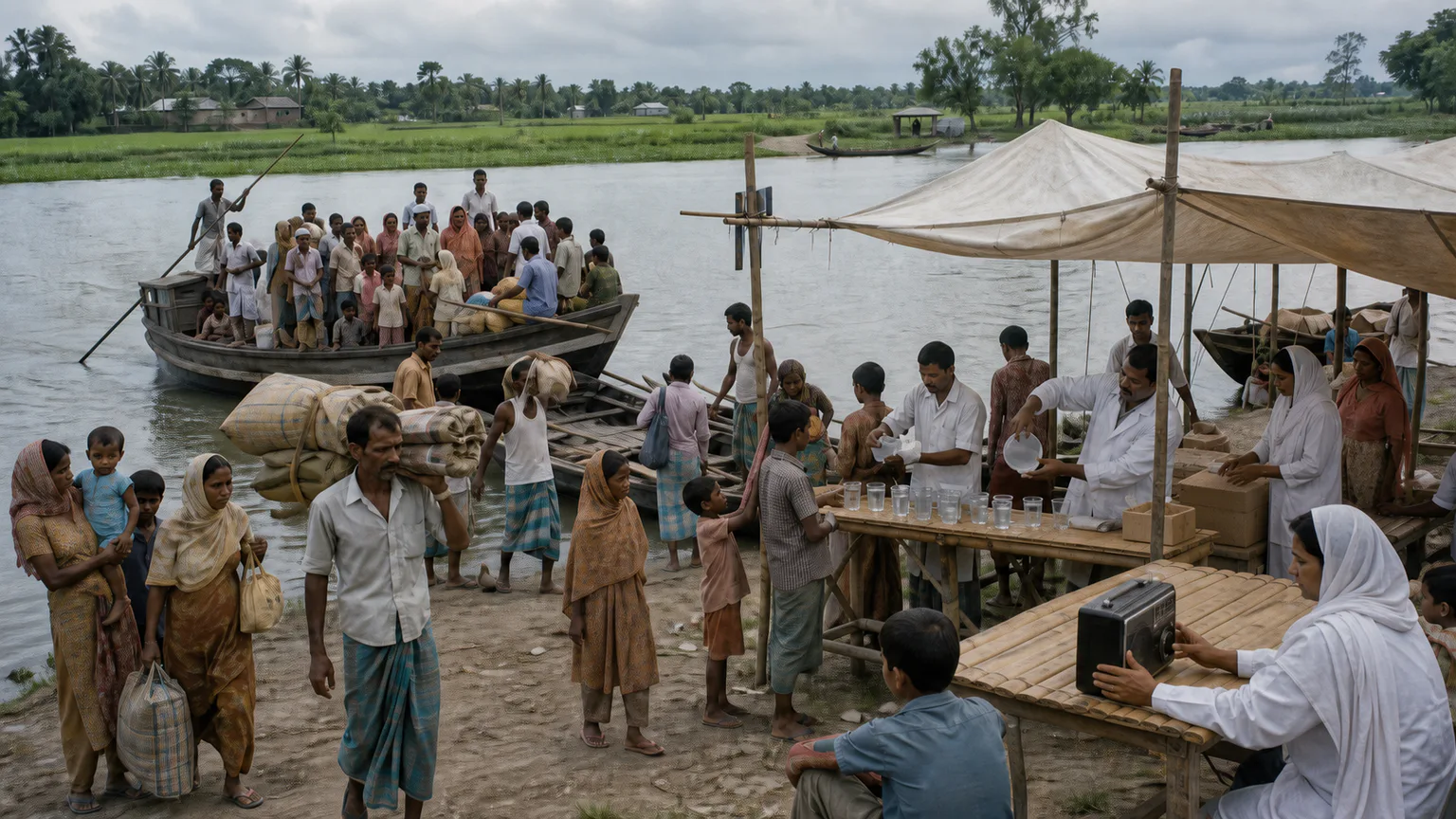 AI-generated evidence-guided visualization related to Bangladesh Liberation War, 1971 CE.