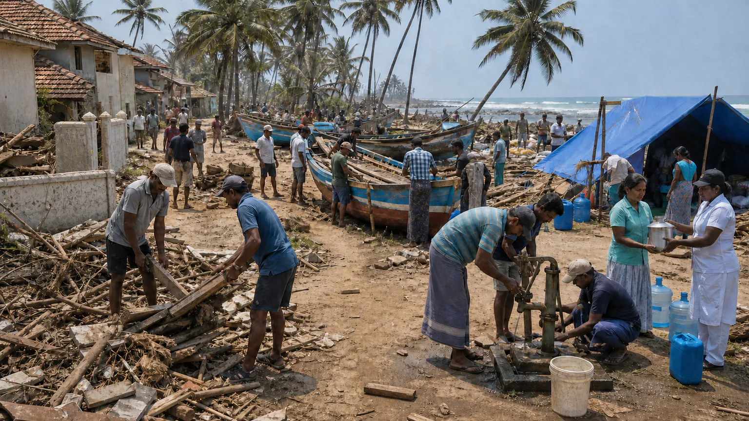 AI-generated evidence-guided visualization related to 2004 Indian Ocean earthquake and tsunami, 26 December 2004 and its aftermath.