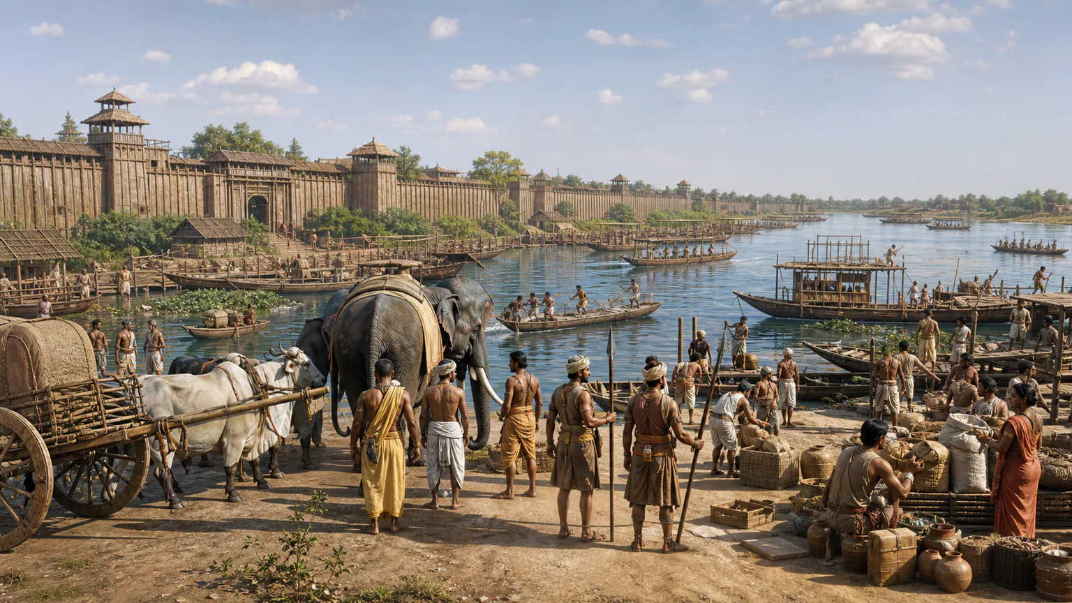 AI-generated evidence-guided visualization related to Mauryan Empire, c. 321-185 BCE.