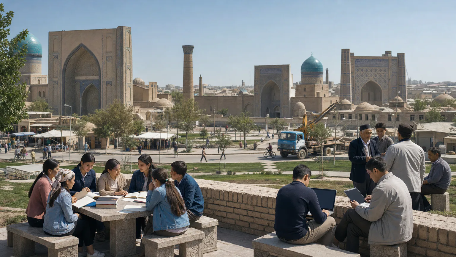 AI-generated evidence-guided visualization related to Independent Central Asian republics, 1991-present.
