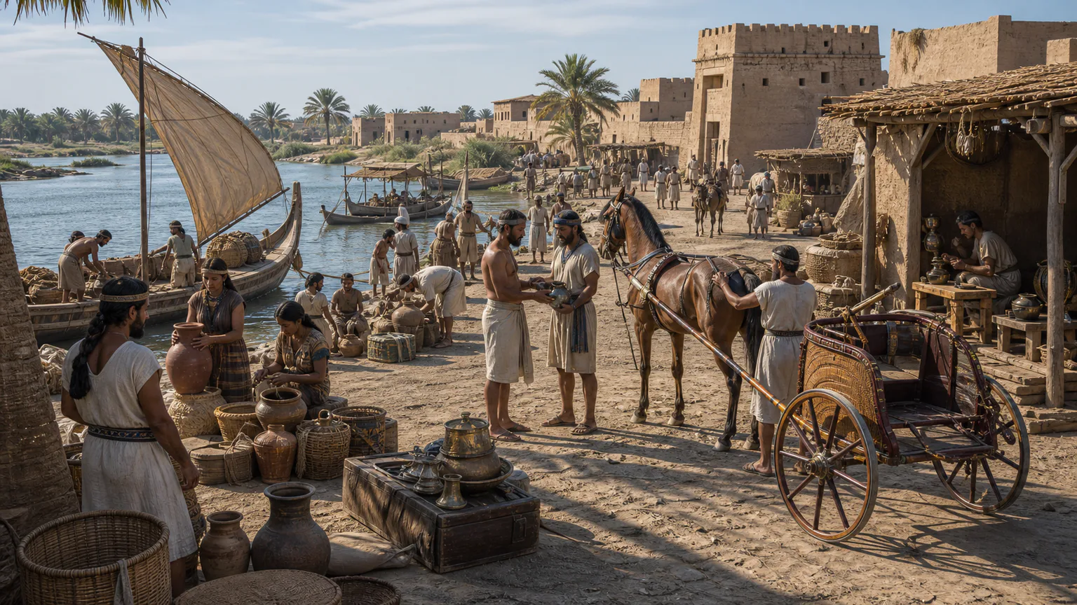 AI-generated evidence-guided visualization related to Egypt's Second Intermediate Period and Hyksos rule, c. 1650-1550 BCE.