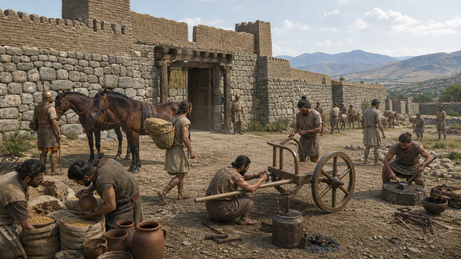 AI-generated evidence-guided visualization related to Hittite imperial Anatolia, c. 1650-1180 BCE.