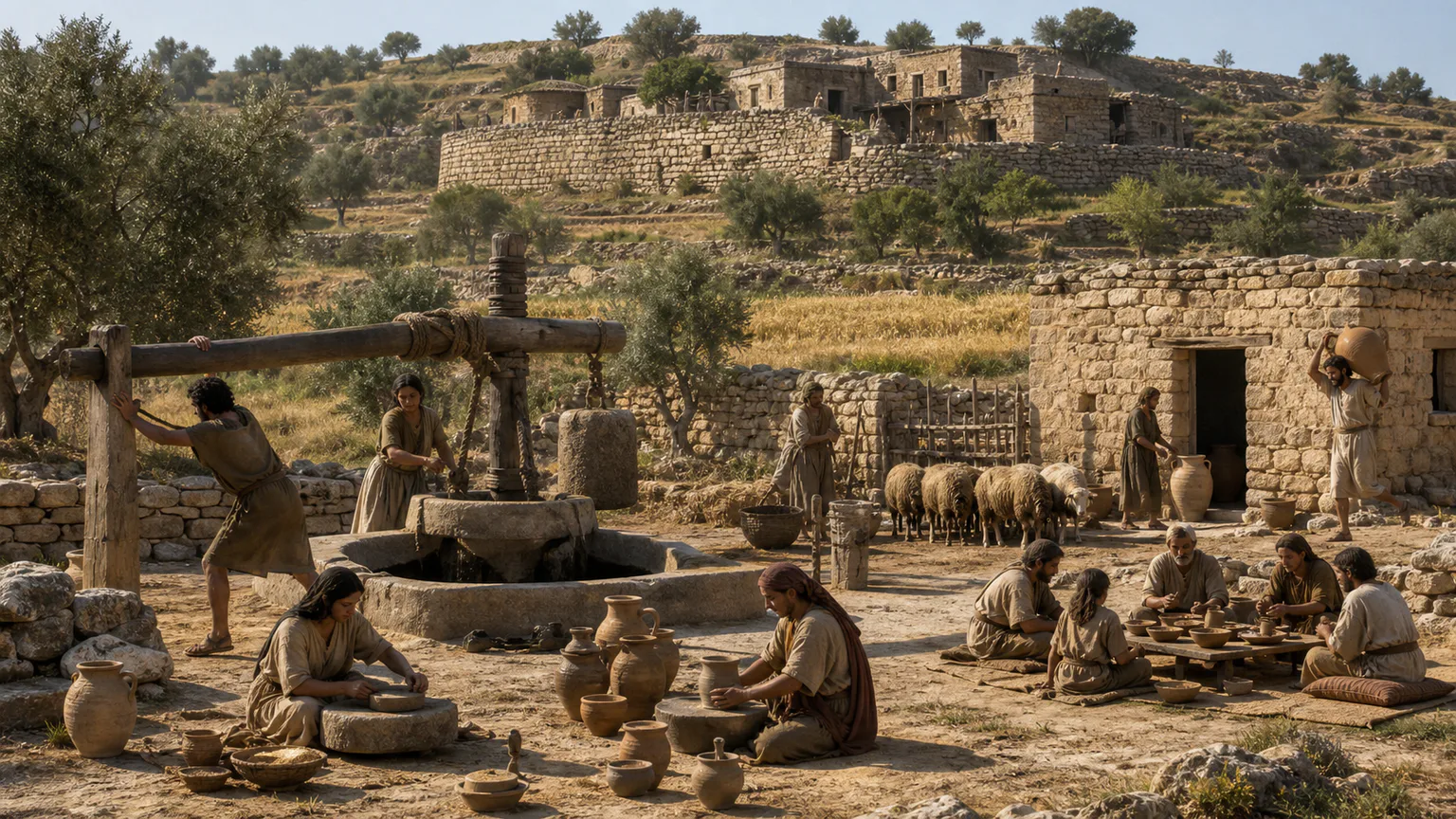 AI-generated evidence-guided visualization related to Israel, Judah and Hebrew scribal traditions, c. 1000-586 BCE.