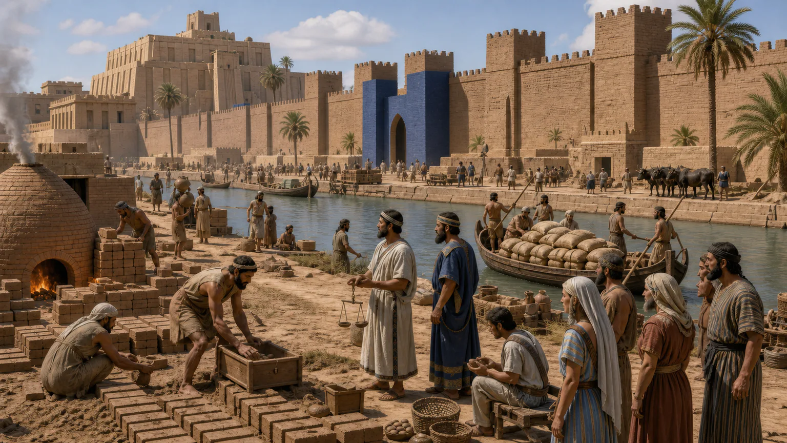 AI-generated evidence-guided visualization related to Neo-Babylonian empire and monumental Babylon, 626-539 BCE.