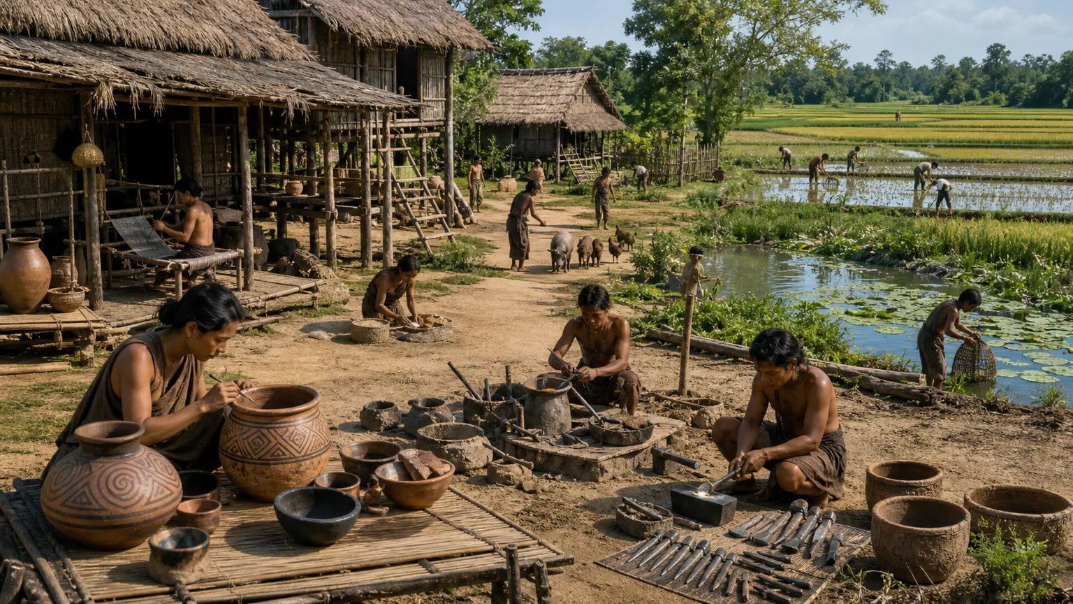 AI-generated evidence-guided visualization related to Ban Chiang, c. 1500 BCE-300 CE.