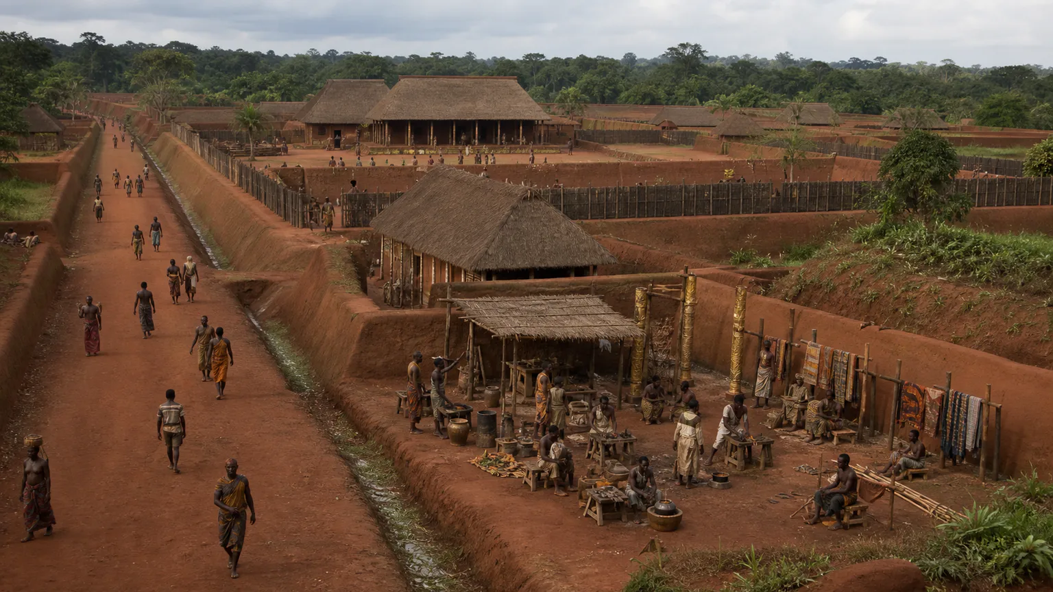 AI-generated evidence-guided visualization related to Benin City, 15th-17th centuries CE.