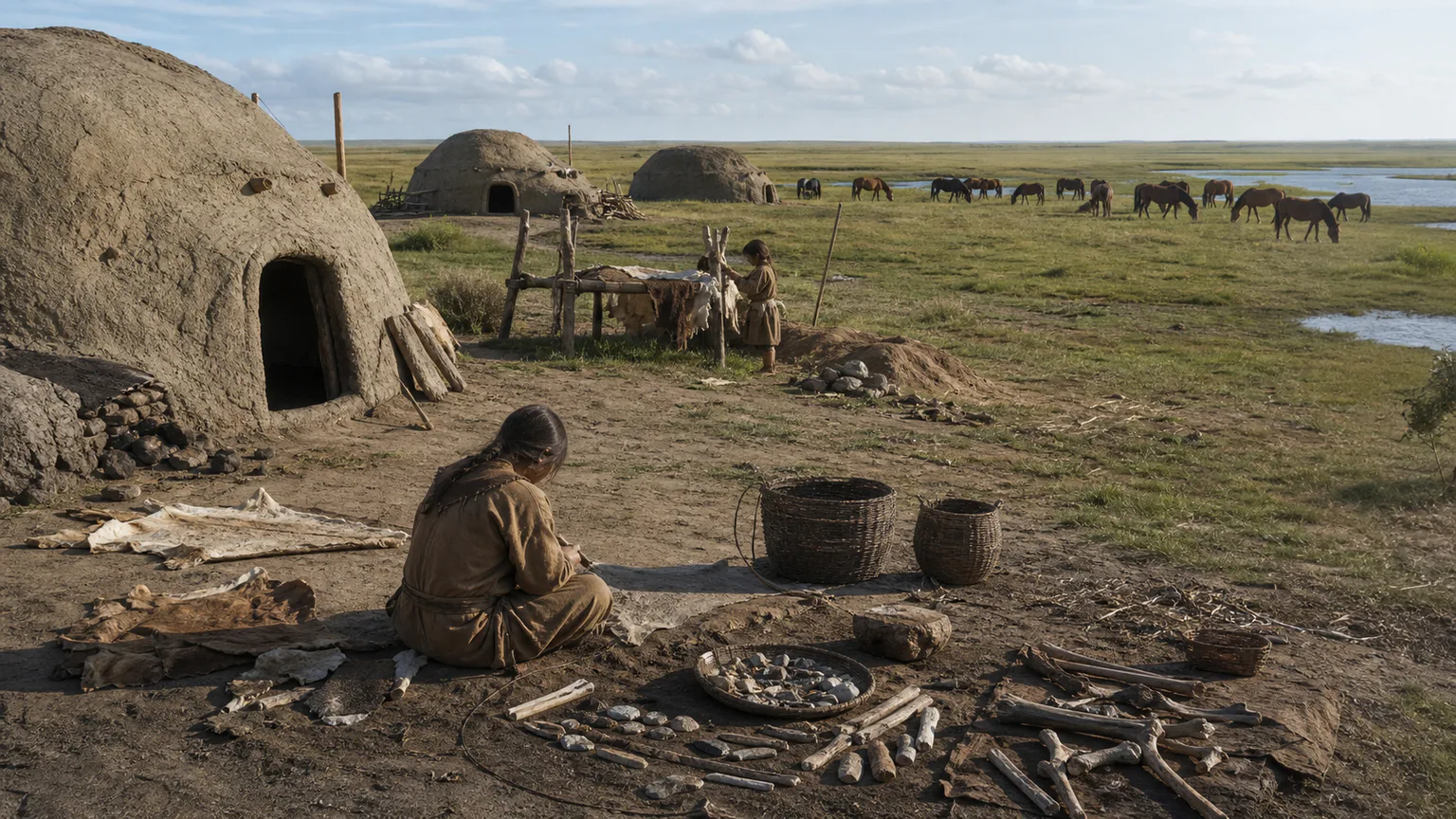 AI-generated evidence-guided visualization related to Botai, c. 3700-3100 BCE.