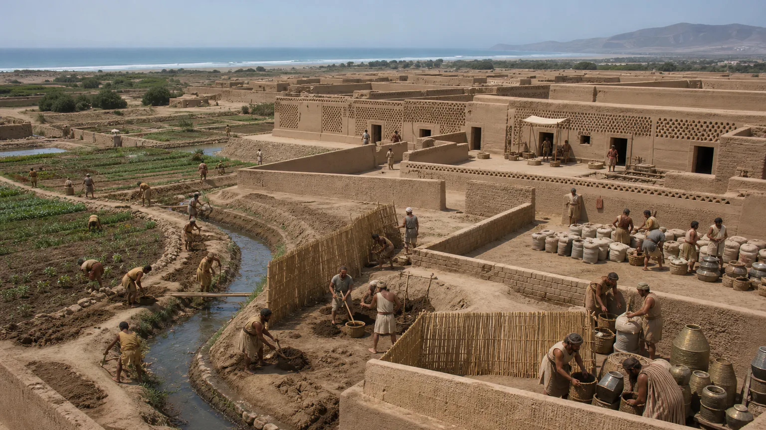AI-generated evidence-guided visualization related to Chan Chan, c. 900-1470 CE.