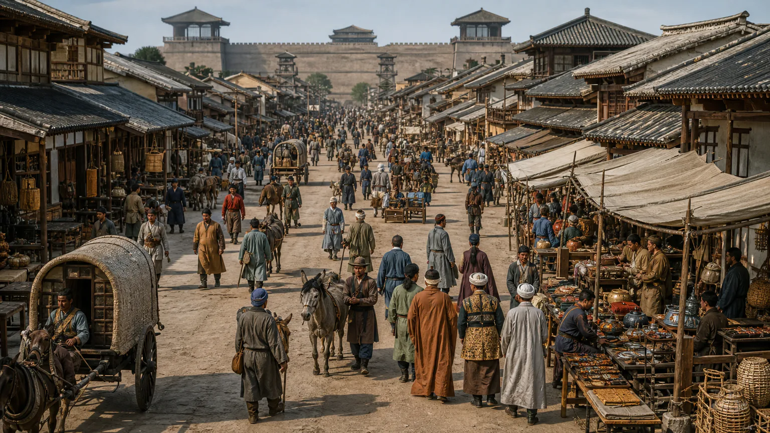 AI-generated evidence-guided visualization related to Chang'an, 7th-9th centuries CE.