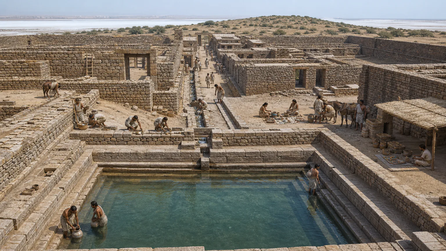 AI-generated evidence-guided visualization related to Dholavira, c. 3000-1500 BCE.