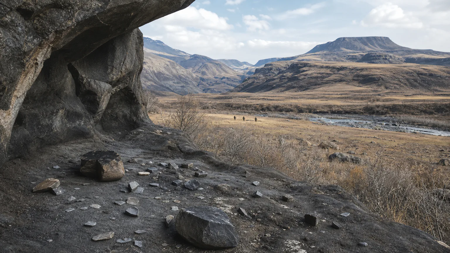 AI-generated evidence-guided visualization related to Dmanisi, c. 1.85-1.77 million years ago.