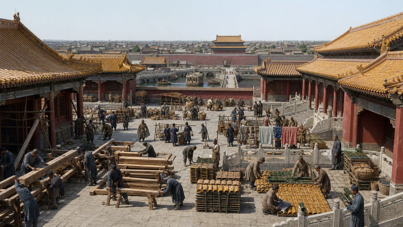 AI-generated evidence-guided visualization related to Beijing and the Forbidden City, 1406-1912 CE.