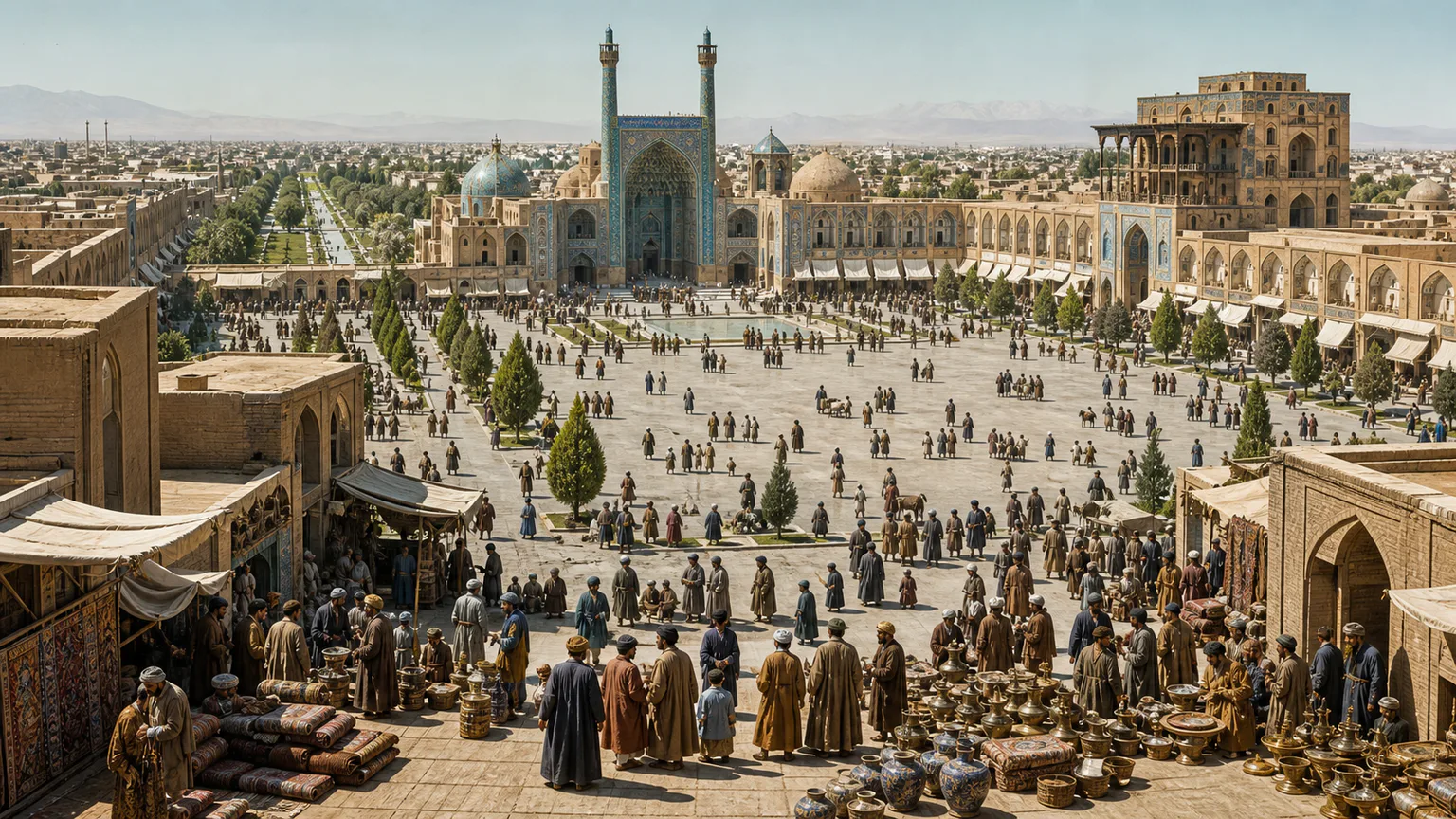 AI-generated evidence-guided visualization related to Isfahan, c. 1590-1722 CE.