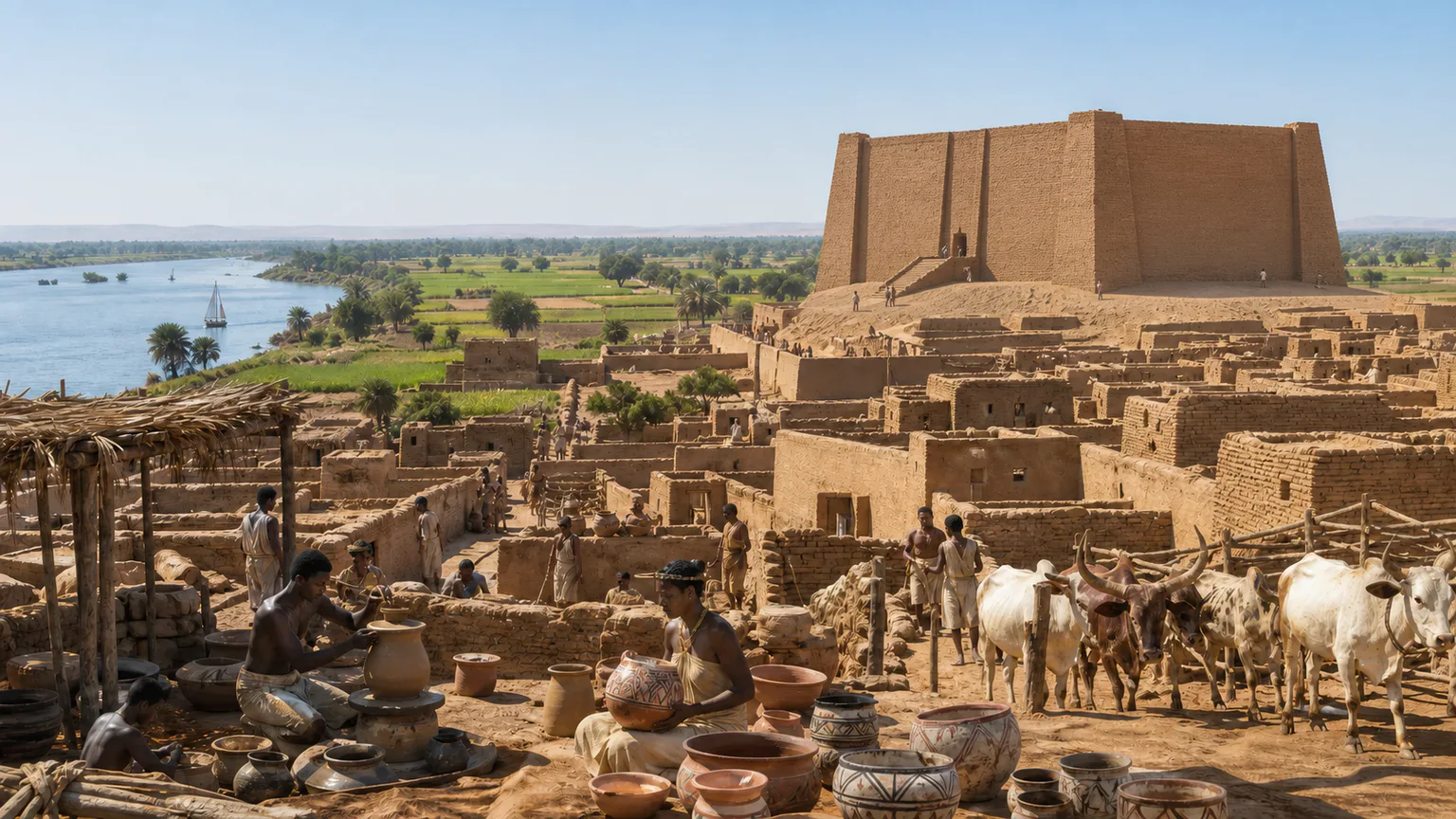 AI-generated evidence-guided visualization related to Kerma, c. 2500-1500 BCE.