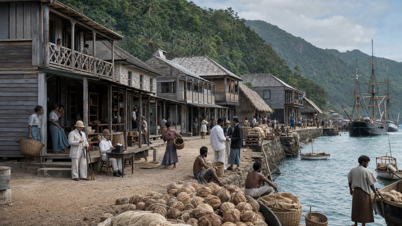 AI-generated evidence-guided visualization related to Levuka, c. 1820-present.