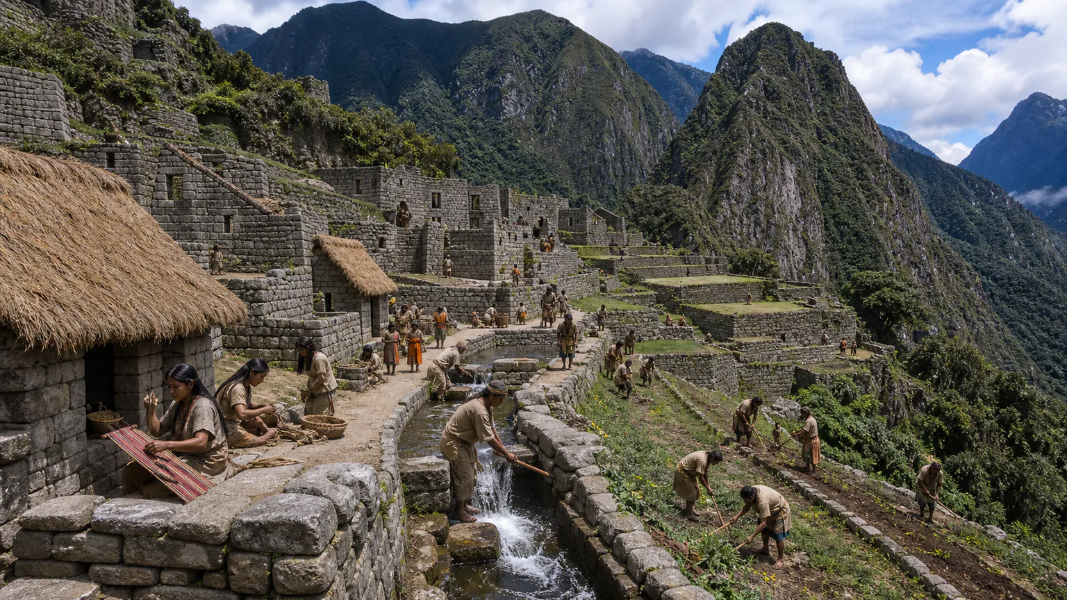 AI-generated evidence-guided visualization related to Machu Picchu, 15th-16th centuries CE.