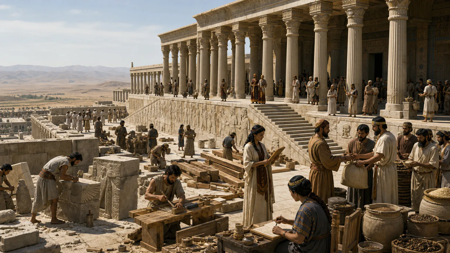 AI-generated evidence-guided visualization related to Persepolis, c. 518-330 BCE.
