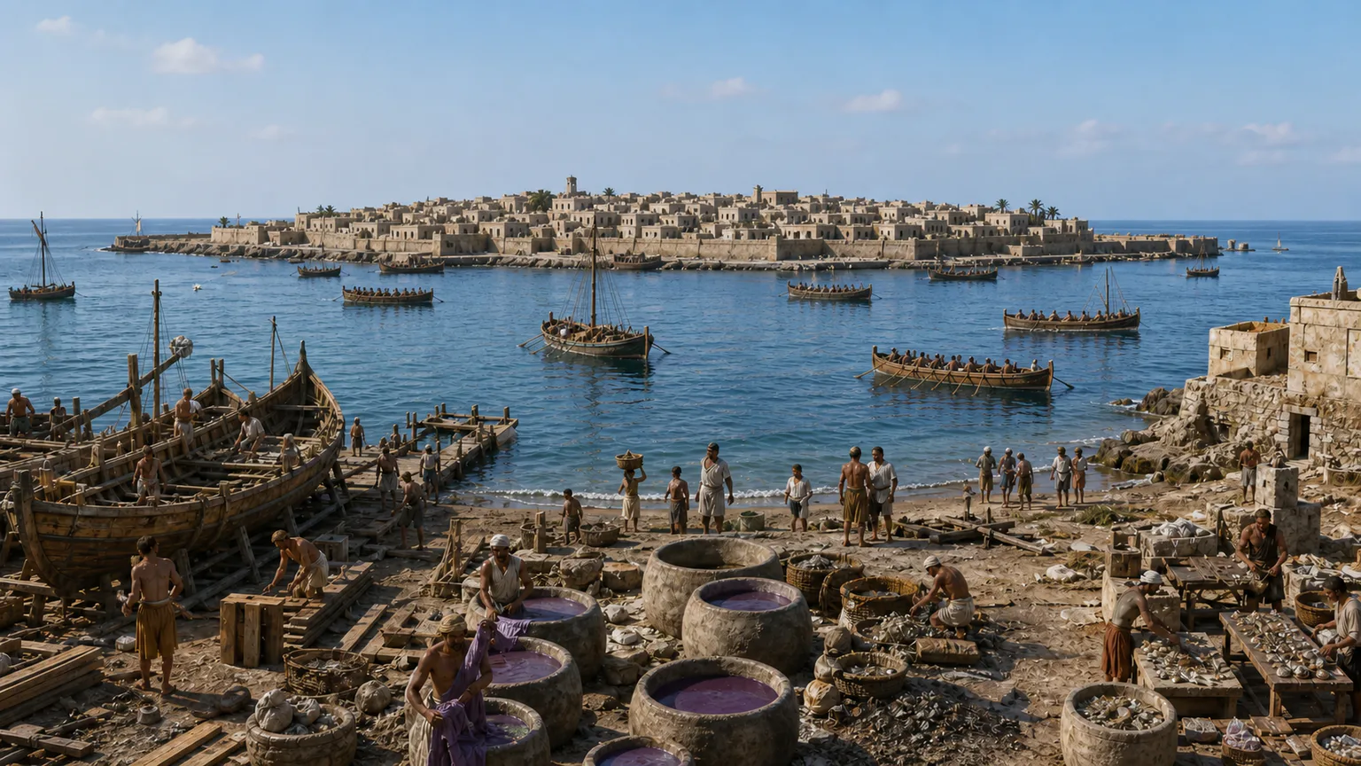 AI-generated evidence-guided visualization related to Tyre, c. 1200-332 BCE.