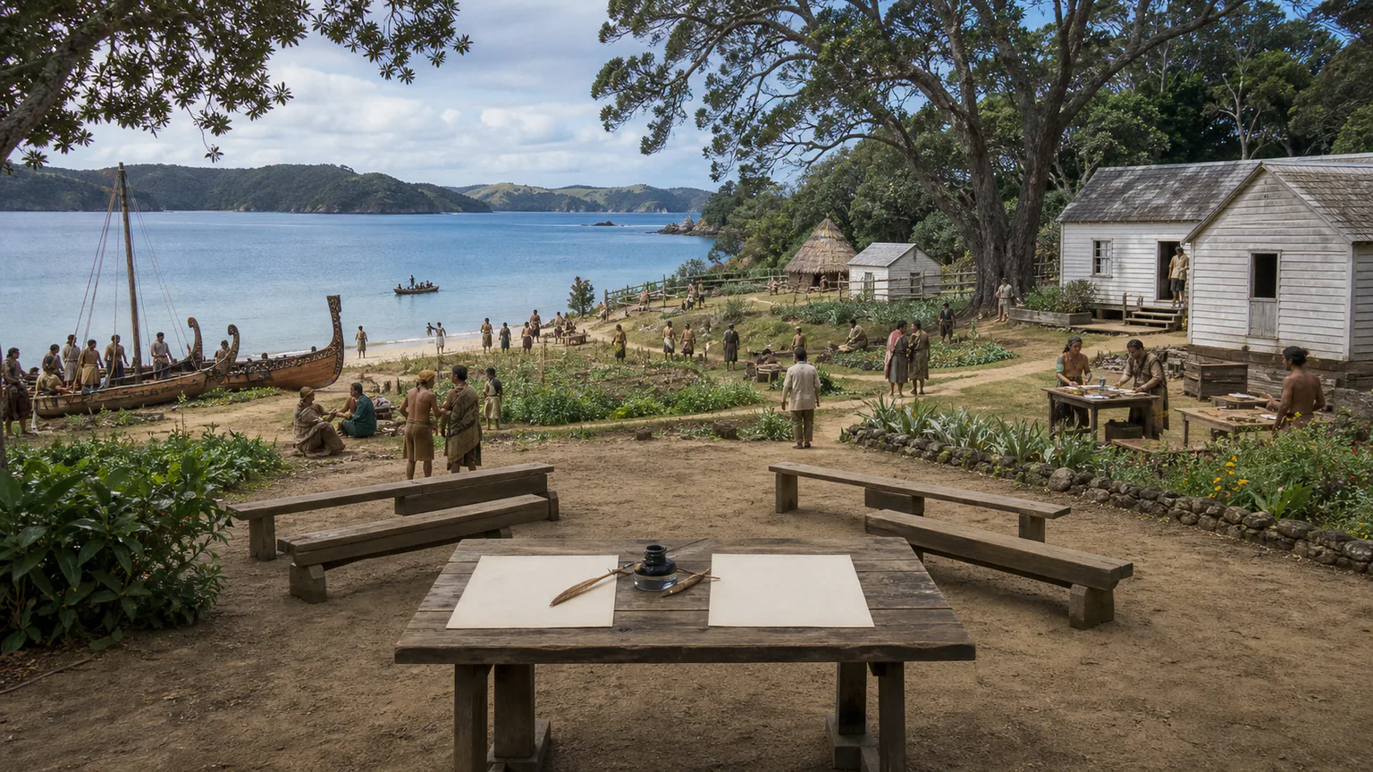 AI-generated evidence-guided visualization related to Waitangi, 1840-present.