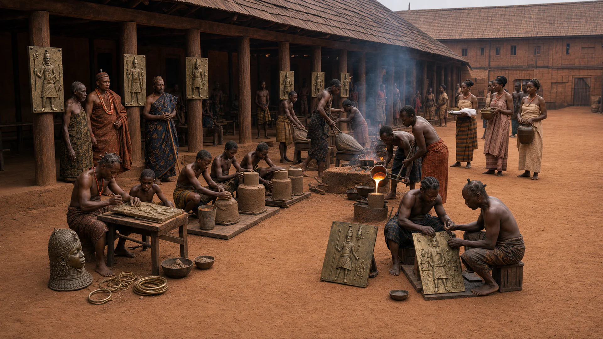 Interpretive reconstruction: Benin court brass casting