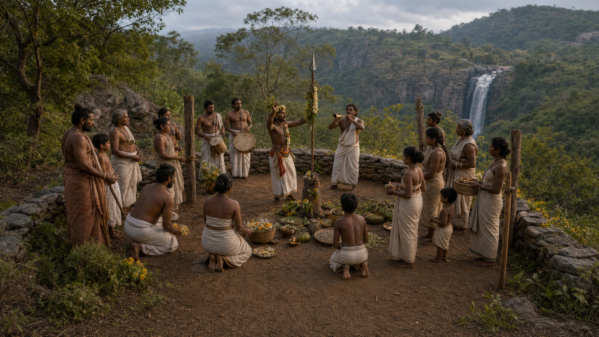 Interpretive reconstruction: Murugan hill-shrine gathering
