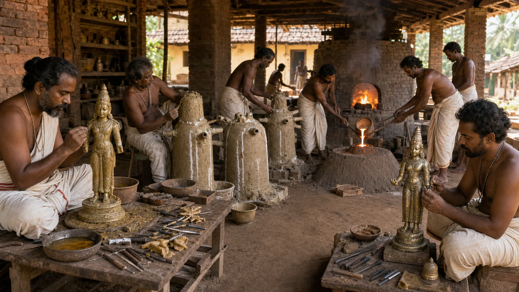 Interpretive reconstruction: Lost-wax bronze workshop