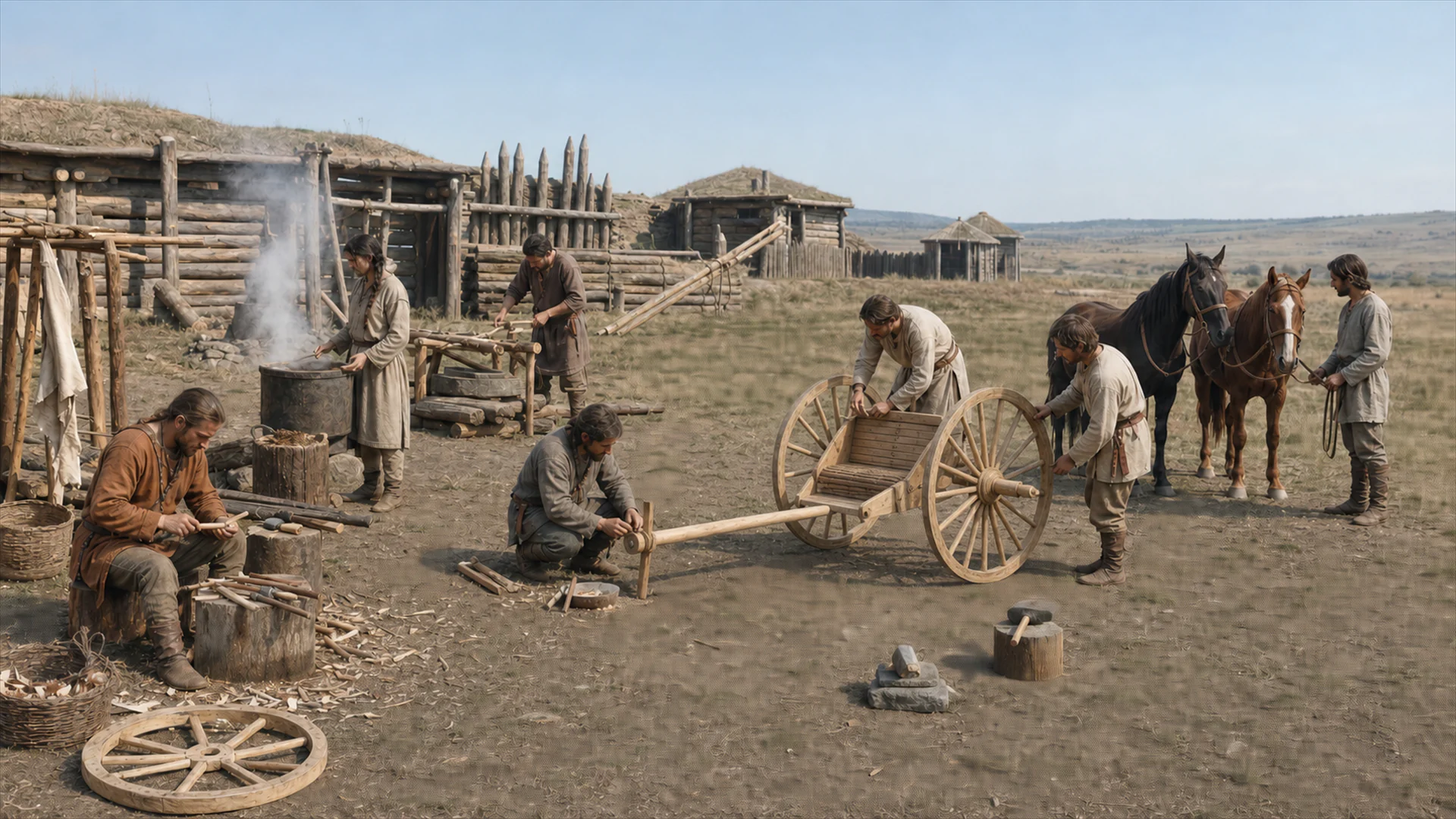 Interpretive reconstruction: Sintashta chariot workshop