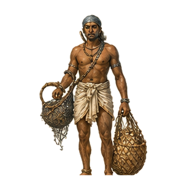 Pearl diver illustration
