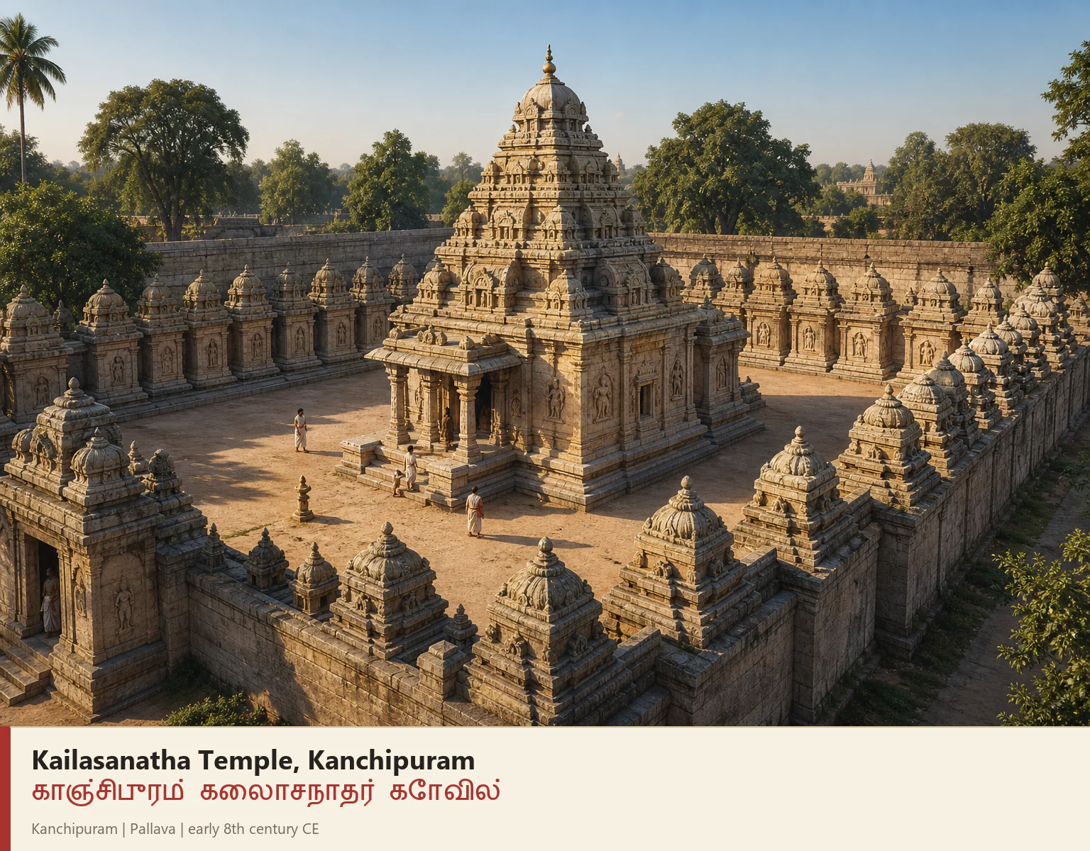 Kailasanatha Temple, Kanchipuram reconstruction