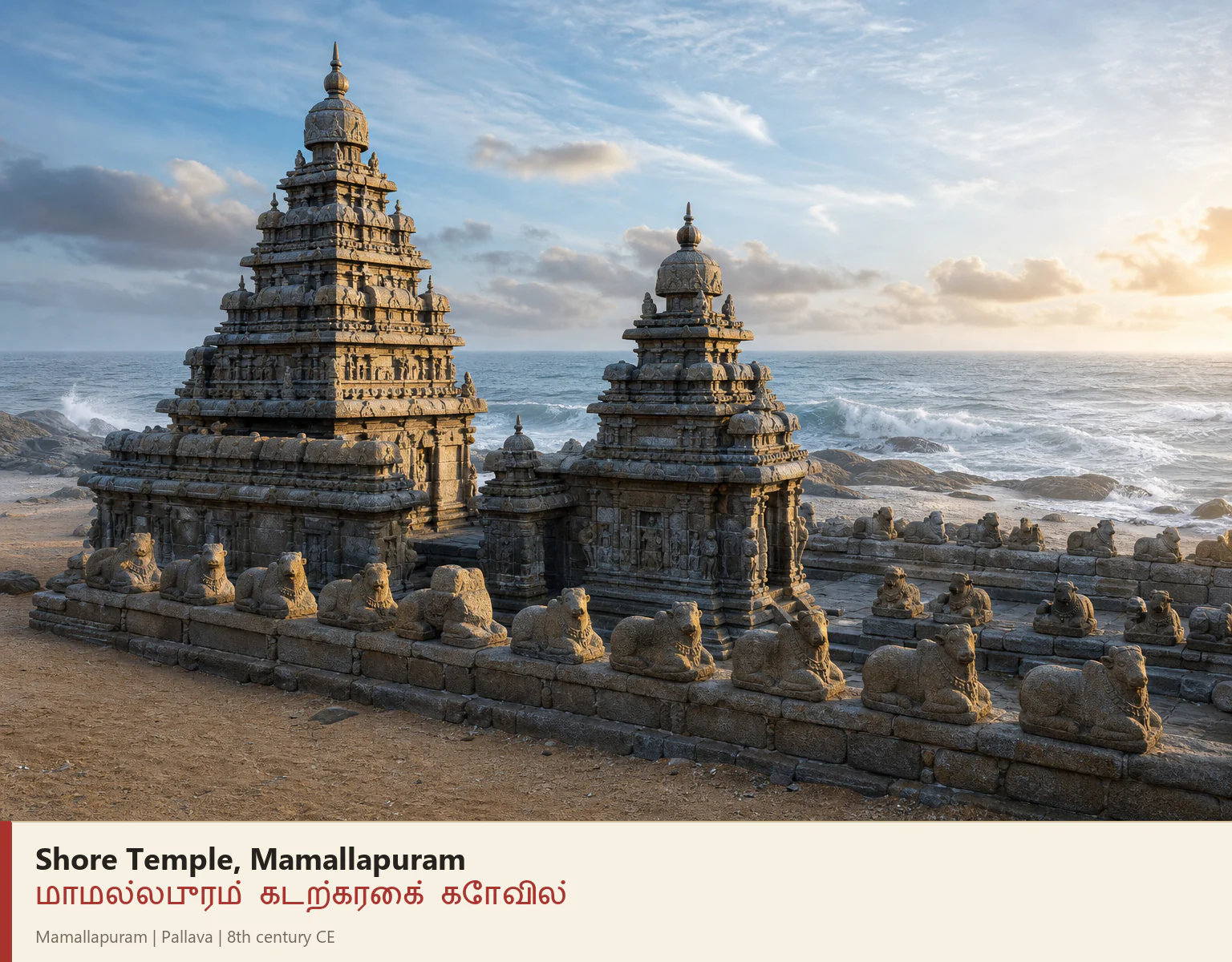 Shore Temple, Mamallapuram reconstruction